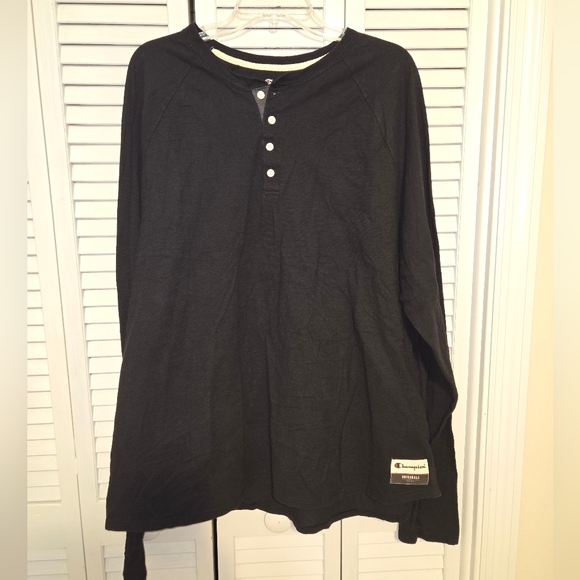 Champion Men's 3XL Long Sleeve Henley - Picture 2 of 10
